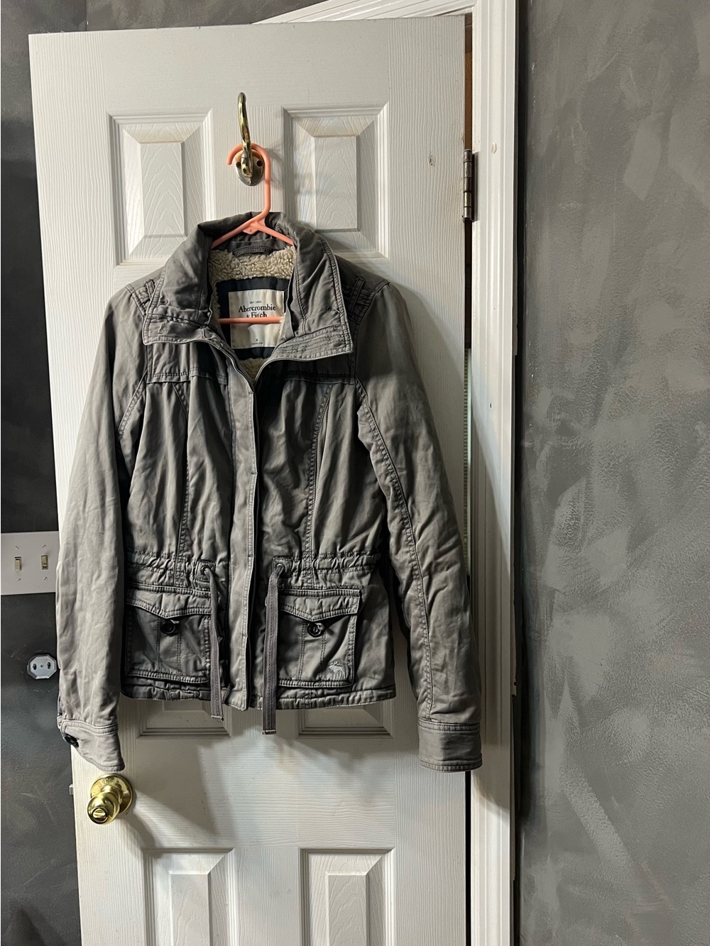 Vintage Abercrombie & Fitch Gray Fleece Lined Utility Jacket Women’s Medium